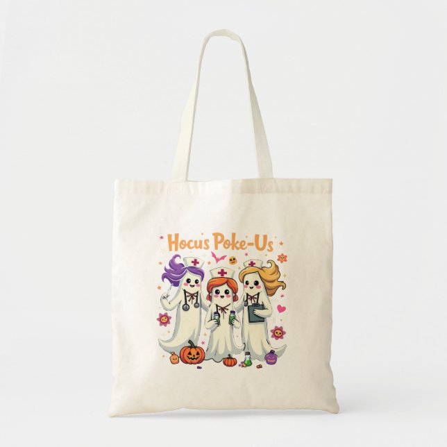 Tote Bag Hocus-Poke Nous Infirmier Éffrayant Halloween Fant (Devant)