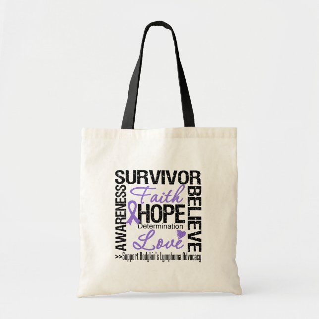 Tote Bag Hodgkins Lymphoma Survivants Moto (Devant)