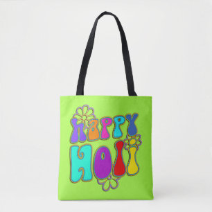 Tote Bag holiES - HAPPY HOLI fleurs aux contours colorés 1