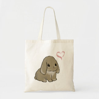 Tote Bag Holland lop with heart