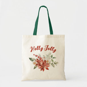 Tote Bag Holly Jolly Noël Holiday Eco Épicerie Shopping