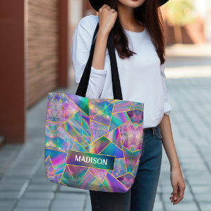 Tote Bag Holographe élégant chic faux or