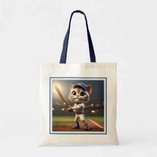 Tote Bag Home Run Hitter : Le chat de baseball 3D prend une
