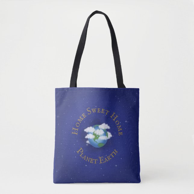 Tote Bag "Home Sweet Home Planet Earth" Astronomie lunaire (Devant)