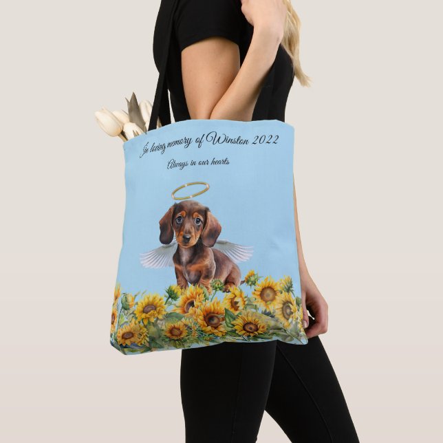 Tote Bag Hommage commémoratif de Dachshund Angel (De près)