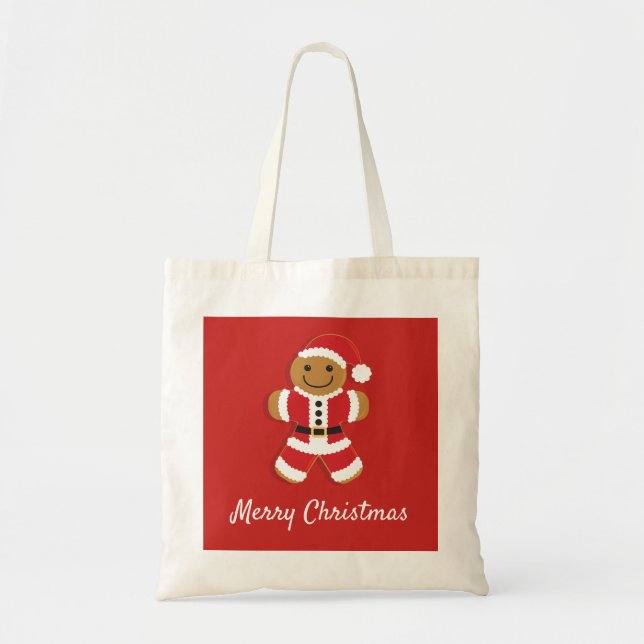 Tote Bag Homme de pain d'épices père Noël | Fourre-tout de  (Devant)