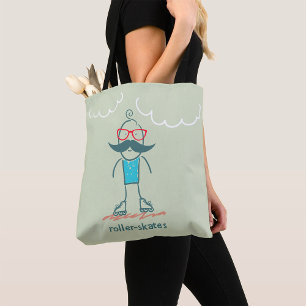Tote Bag Homme sur des patins à roulettes