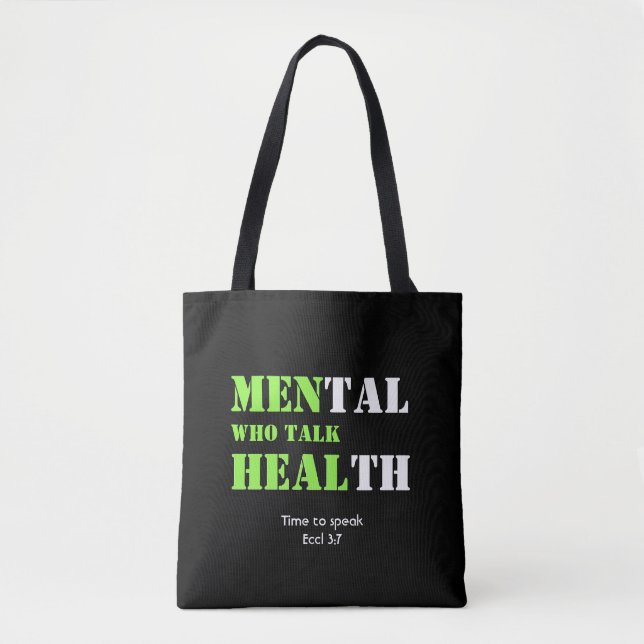 Tote Bag HOMMES DE Santé Mentale QUI PARLENT GUÉRIR Écritur (Devant)
