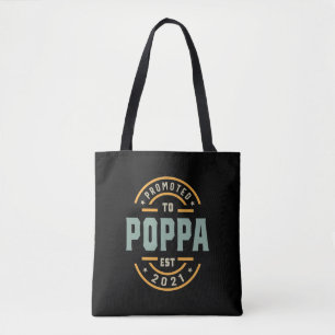 Tote Bag Hommes Promus À Poppa Est. 2021 - Papa Grand-Père