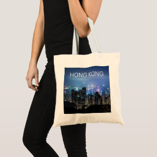 Tote Bag Hong Kong Island Skyline Panorama Souvenir de nuit