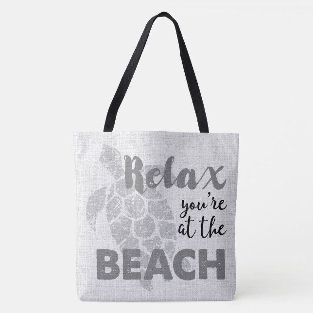 Tote Bag Honu Sea Turtle Hawaiian Relax Reversible Beach Ba (Devant)