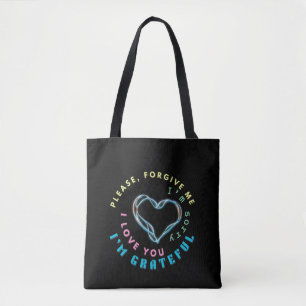 Tote Bag Ho'oponopono Mantra de guérison - Bleu clair Spiri