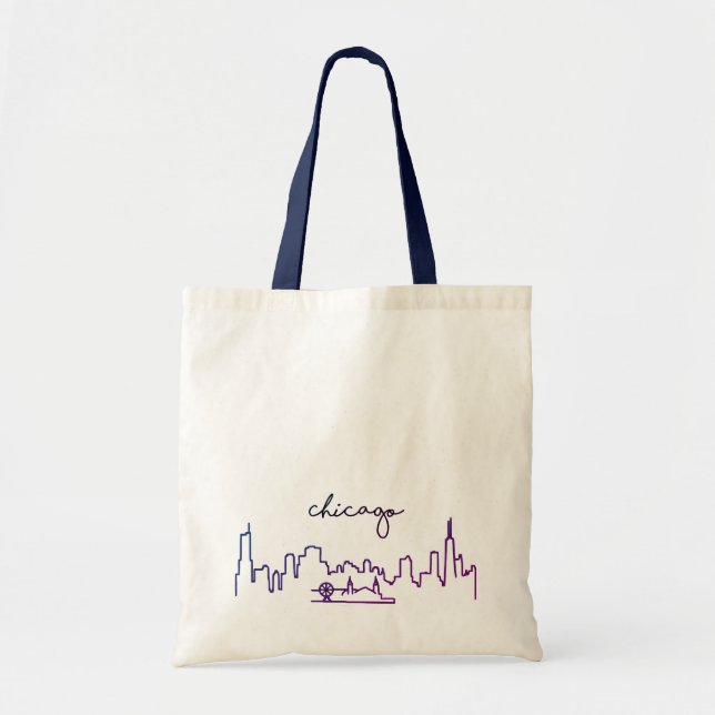 Tote Bag Horizon de Chicago avec le pilier de marine (Devant)