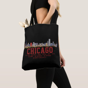 Tote Bag Horizon de Chicago. Noms et coordonnées des zones
