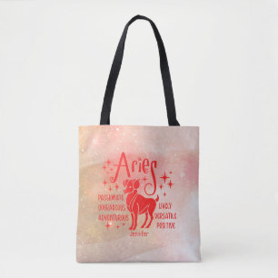 Tote Bag Horoscope Zodiac Aries moderne Personnalisé