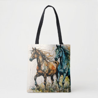 Tote Bag Horses in the Pasture