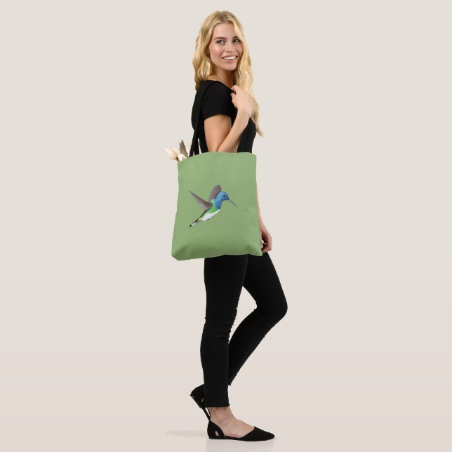 Tote Bag Hovering Jacobin Hummingbird - transparent. (Sur le modèle)