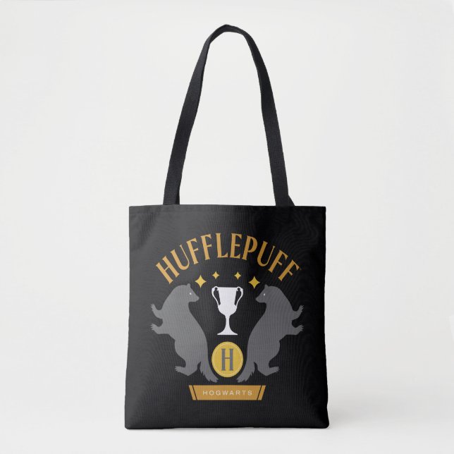 Tote Bag HUFFLEPUFF™ Badger and Cup House Pride Graphisme (Devant)