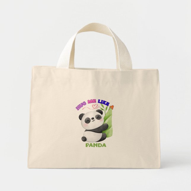 🐼 Tote Bag – Hug Me Like a Panda (Front)