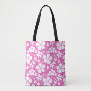 TOTE BAG HULA HAÏIENNE (HIBISCUS) ROSE