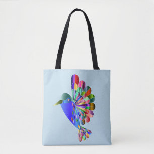TOTE BAG HUMMINGBIRD ART COULEURS DE COULEURS FOURRE-TOUT