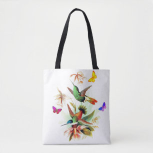 Tote Bag Hummingbirds et papillons Vintages