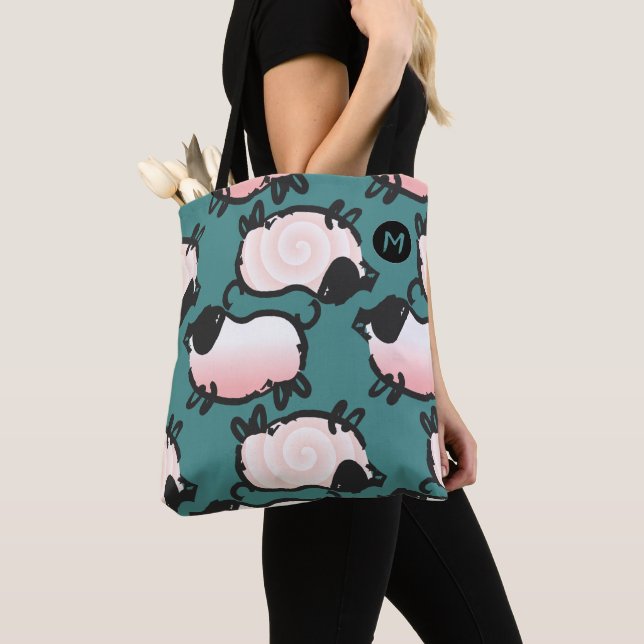 Tote Bag Humoristique 1 Cochon Année 2019 Monogramme Choisi (De près)