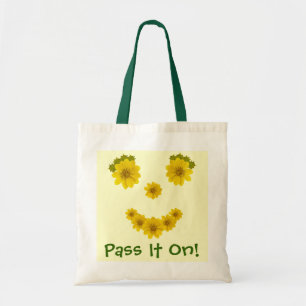 Tote Bag Humoristique Fleur sauvage Jaune sourire