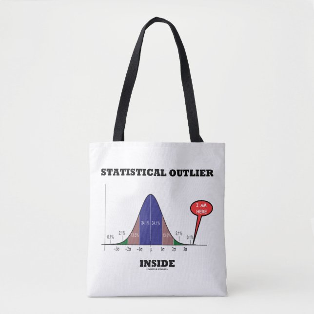 Tote Bag Humour de courbe statistique externe à l'intérieur (Devant)