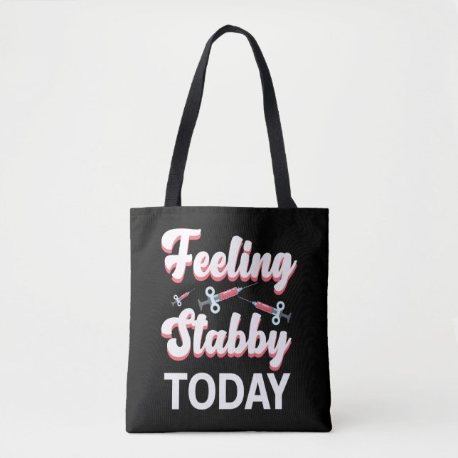 Tote Bag Humour de la phlébotomie Syringe Dessiner le sang  (Devant)