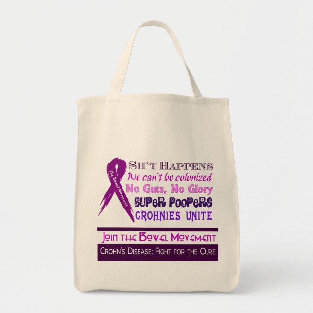 Tote Bag Humour de maladie de Crohn (Devant)