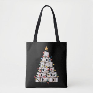 Tote Bag Humour de Noël Salle de Bain Papier Toilette Arbre