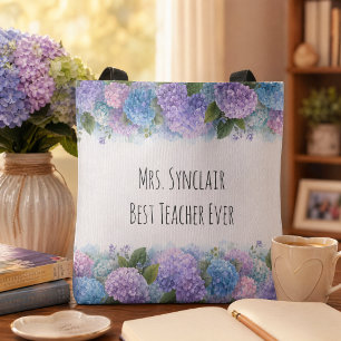 Tote Bag Hydrangea personnalisé pour remercier un enseignan
