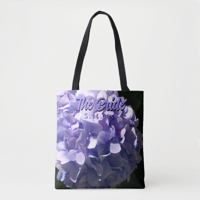 Tote Bag Hydrangea violet fleurs violettes pour la mariée (Devant)