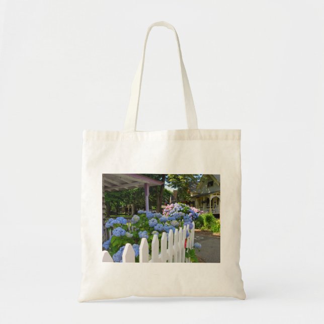 Tote Bag Hydrangeas et clôture à pinces - Martha's Vineyard (Devant)