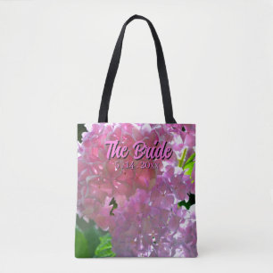 Tote Bag Hydrangeas roses radieux, fleurs roses de Mariée
