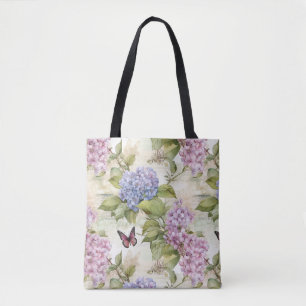 Tote Bag Hydrangée céleste violette