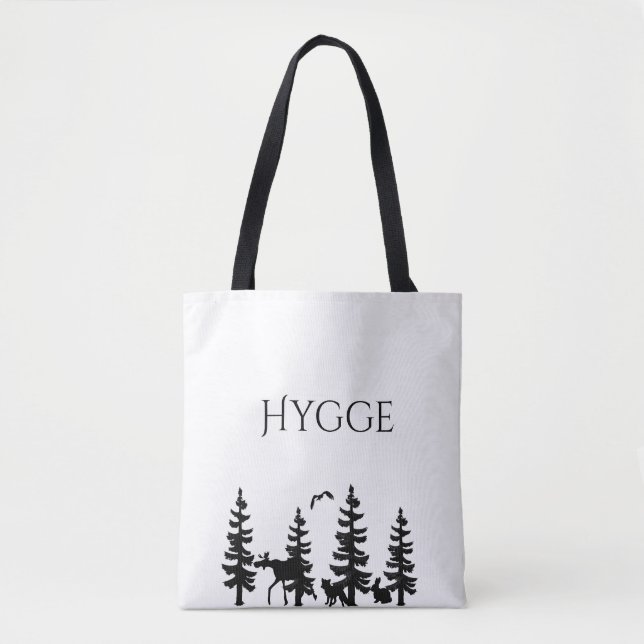Tote Bag Hygge avec des dessins animés et des animaux en no (Devant)