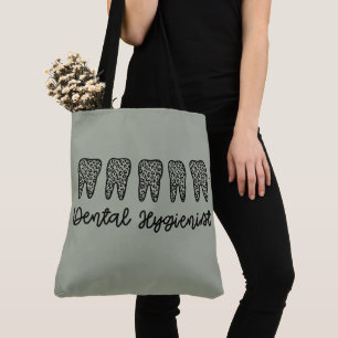 Tote Bag Hygiéniste dentaire   RDH Dentist Léopard dents 