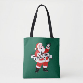 Tote Bag I Believe in Santa - Vintage Art