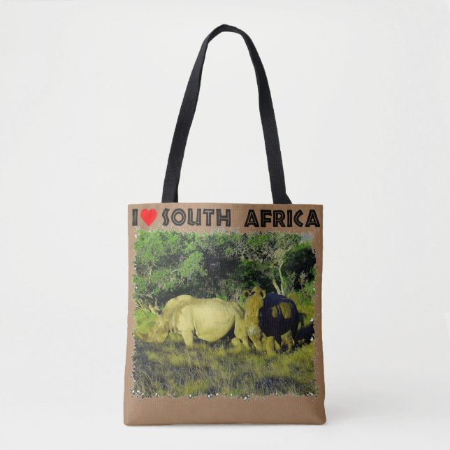 Tote Bag I Coeur Afrique du Sud Rhino Couple (Devant)
