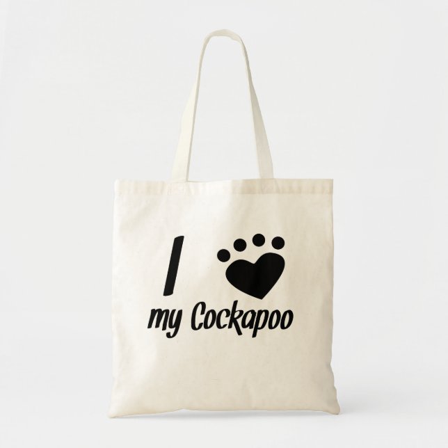 Tote Bag I coeur mon Cockapoo (Devant)
