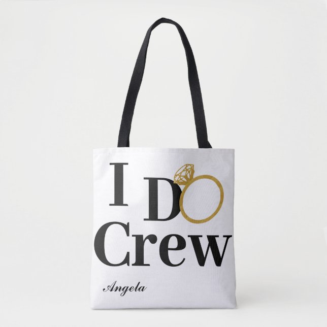 Tote Bag I DO CREW Classic Nom personnalisé Bridesmaid (Devant)