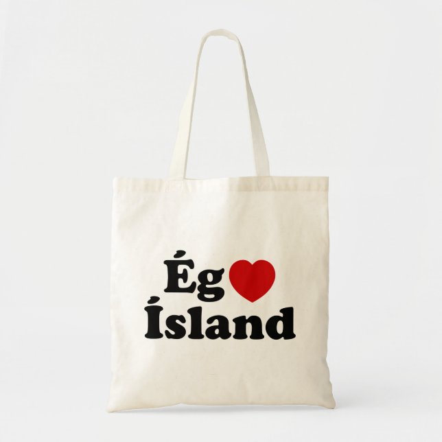 Tote Bag I Heart (Love) Islande [Ég Elska Ísland] Islandais (Devant)