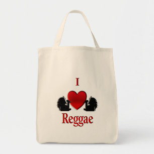 Tote Bag I Heart Reggae double face