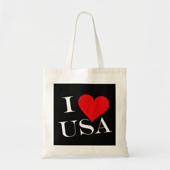 Tote Bag I Heart USA en poids btt (Devant)