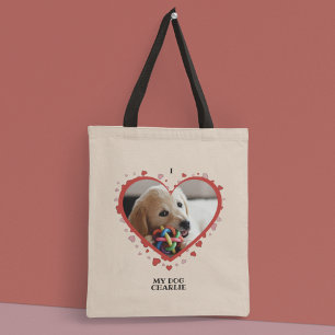 Tote Bag I Log My Dog Heart with Pet Photo and Name