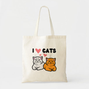 Tote Bag I Lot Heart Cats Cute Kittens Pet