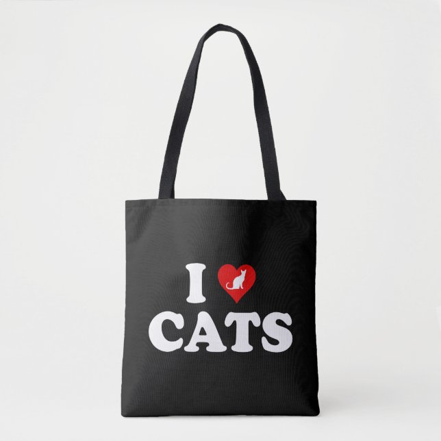 Tote Bag I Love (Coeur) Chats (Devant)