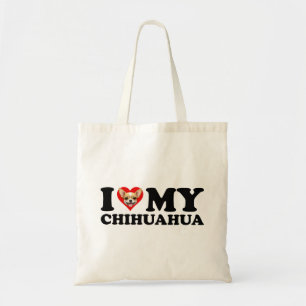Tote Bag I Love (Coeur) My Chihuahua